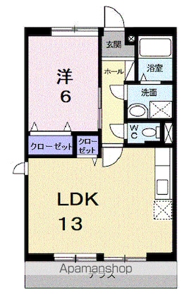 サンハイム[1LDK/47.23m2]の間取図
