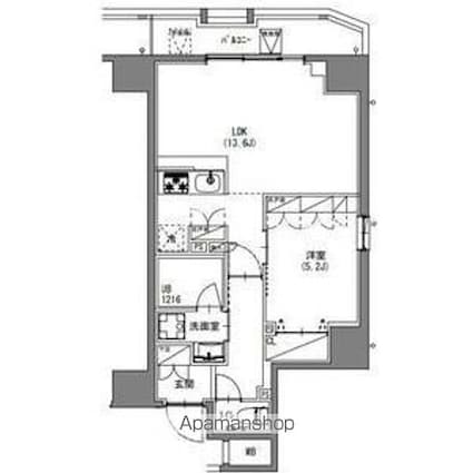 東京都新宿区四谷４丁目[1LDK/44.72m2]の間取図