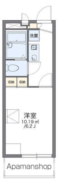 レオパレス上北台[1K/19.87m2]の間取図