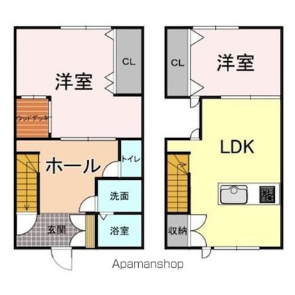 ＫＡＳＵＧＡエコパティオ　Ｂ[2LDK/68.76m2]の間取図