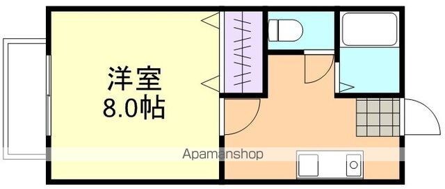 岡山県倉敷市中庄[1K/26m2]の間取図