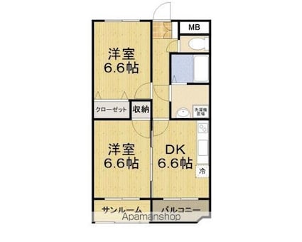 サンレモ[2DK/52.16m2]の間取図