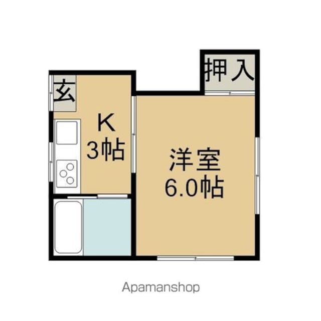 コーポ一栄[1DK/18.5m2]の間取図