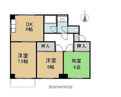 さかべいハイツ[3DK/55.37m2]の間取図