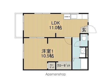 原コーポ下金子[1LDK/42.5m2]の間取図