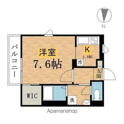 東京都八王子市中野山王１丁目[1K/29.28m2]の間取図