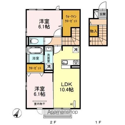 ルミナステラス[2LDK/61.53m2]の間取図