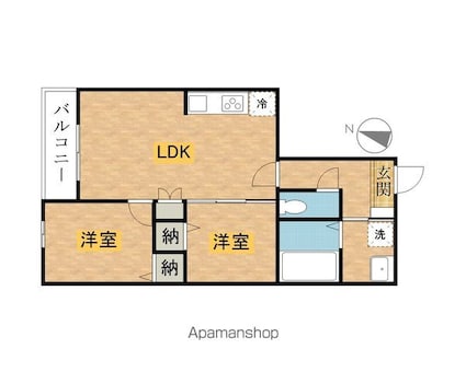 ハーモニー多摩平[2LDK/47.18m2]の間取図