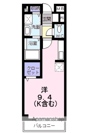 シャルムメゾンＢ[1R/25.25m2]の間取図