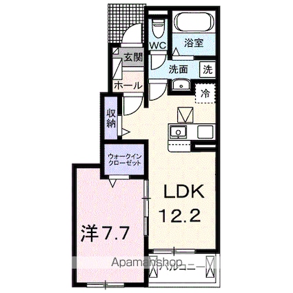 ラ・クラリエールＳ[1LDK/46.68m2]の間取図