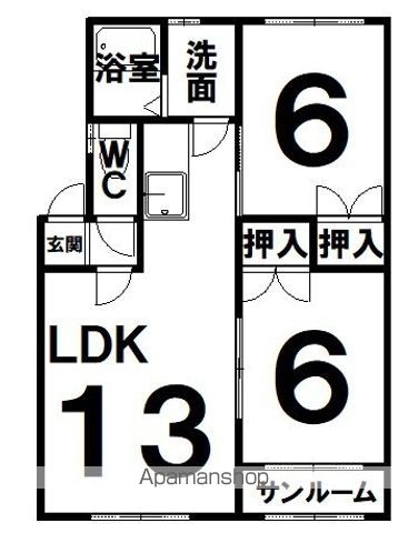カームハイツBの間取り写真