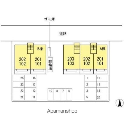 香川県高松市伏石町[2DK/50.42m2]の配置図