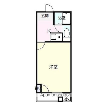 リージェント高尾田[1K/20.4m2]の間取図