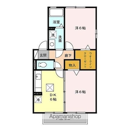 プロスパーＢ[2DK/45.48m2]の間取図