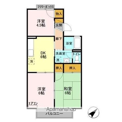 グリーンヒルズＡＢ　Ｂ[3DK/50.09m2]の間取図