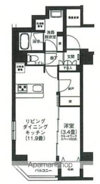アイルプレミアム押上ノルド[1LDK/42.56m2]の間取図