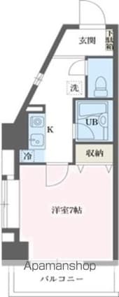 ルーク西早稲田[1K/23m2]の間取図