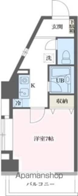 ルーク西早稲田[1K/23m2]の間取図