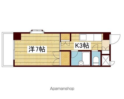 イシマルアークビル[1K/22.8m2]の間取図