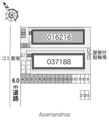 レオパレスフリーダムベッセルⅢ[1K/20.28m2]の配置図