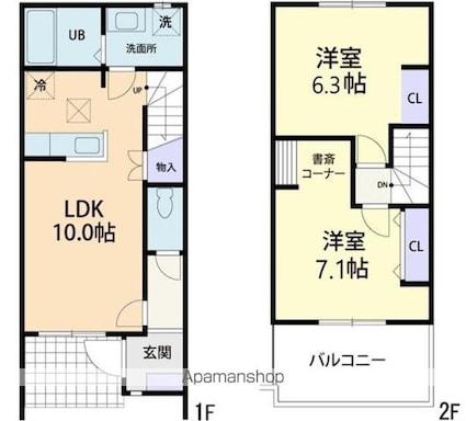 Ｍａｉｓｏｎ　ｇａｒｄｅｎｉａ（メゾン・ガルデニア）[2LDK/55.58m2]の間取図