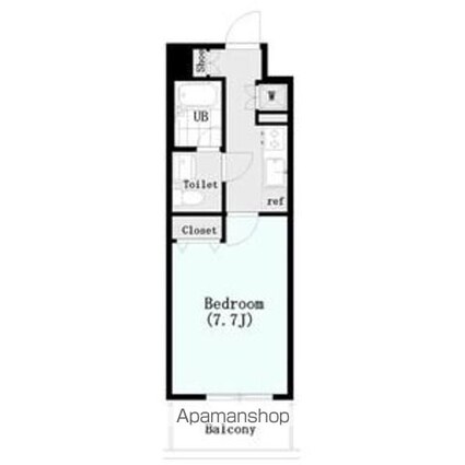 レ・ベント高円寺[1K/25.32m2]の間取図