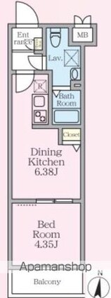 ＨＹ’ｓ桜台[1DK/25.51m2]の間取図
