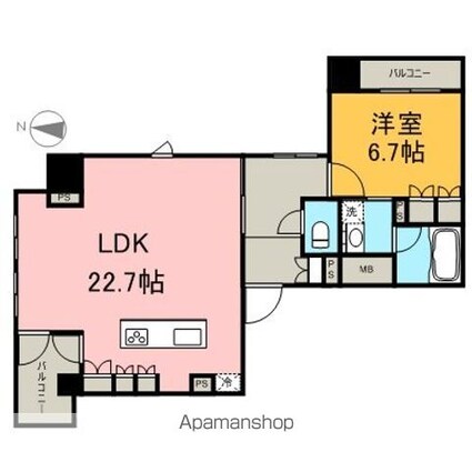 ＩＺＵＭＩ　Ⅰ[1LDK/67.07m2]の間取図