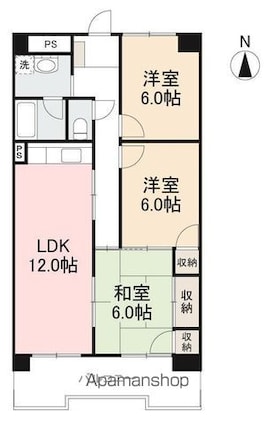 プラザ・アンジェロ[3LDK/68.04m2]の間取図