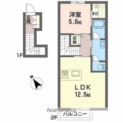 ランバーキャンプキタカミ[1LDK/50.75m2]の間取図