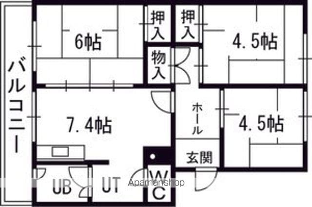札幌西月寒団地3号棟の間取り写真