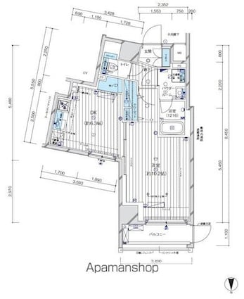 メインステージ八広[1DK/40.85m2]の間取図
