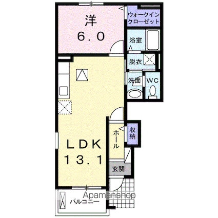 グレイスフル　泉[1LDK/45.39m2]の間取図