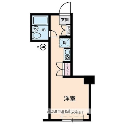 ダイヤモンドレジデンス中央[1R/15.2m2]の間取図