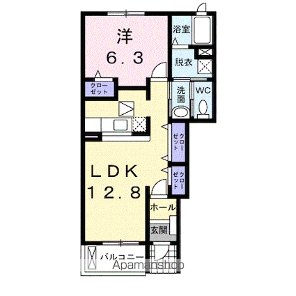 フォーリア[1LDK/46.49m2]の間取図