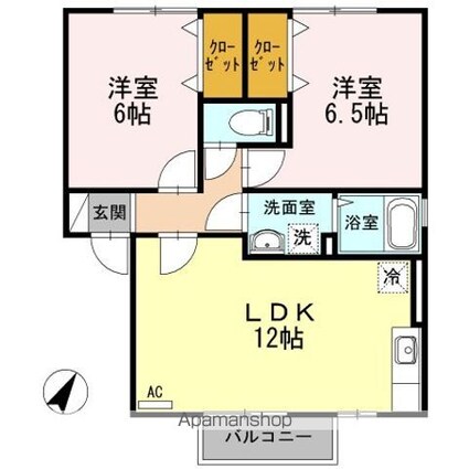 グレイス　Ａ棟[2LDK/55.4m2]の間取図