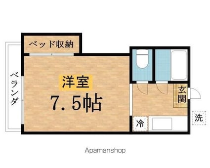 コーポヤマキ[1R/23m2]の間取図