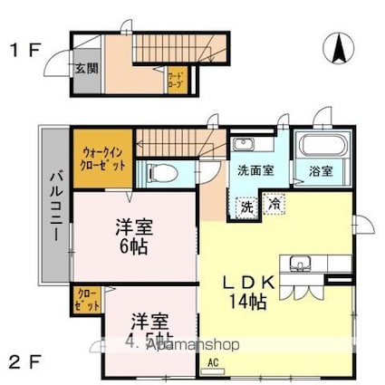 ジーヴォ　ハウス[2LDK/66.74m2]の間取図