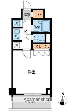 プライムコート成増[1K/30.83m2]の間取図