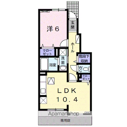 ベリーリーフ[1LDK/43.1m2]の間取図