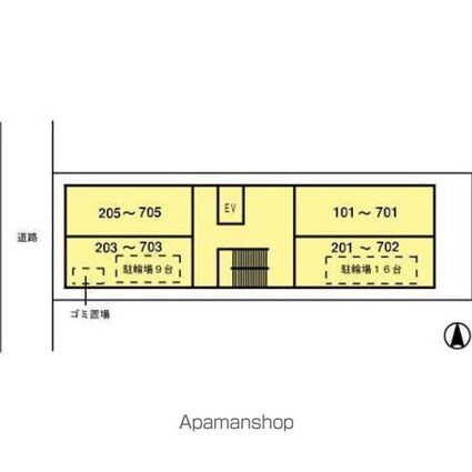 ウイステリア名城[1K/30.72m2]の配置図