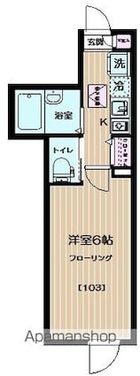 フェリーチェ経堂[1K/18.63m2]の間取図