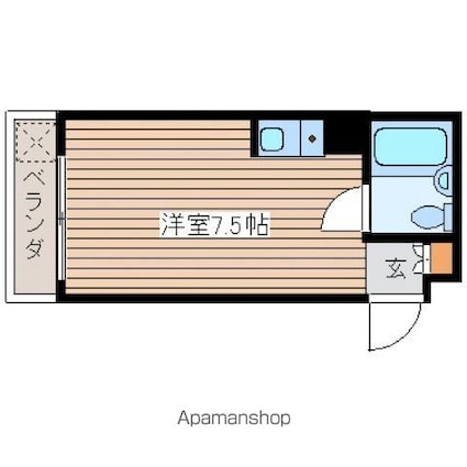 広島県広島市西区三篠町１丁目[1R/15.96m2]の間取図