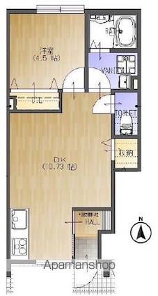 クレインハイツ[1LDK/35.7m2]の間取図
