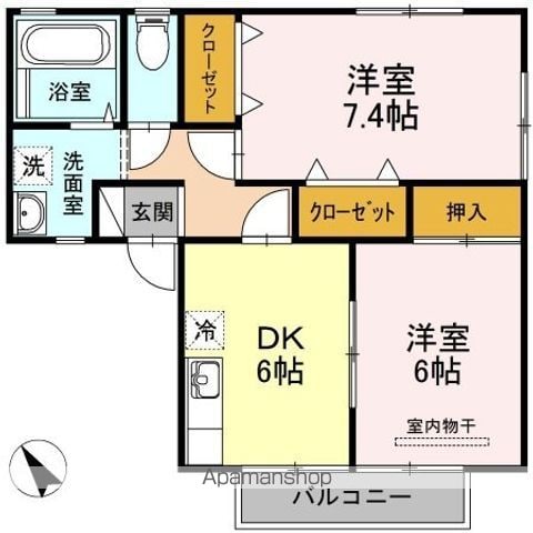 ハイカムール麻美 A棟の間取り写真
