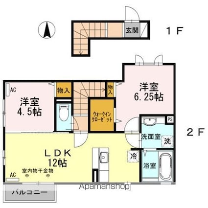 東京都武蔵野市境５丁目[2LDK/57.28m2]の間取図