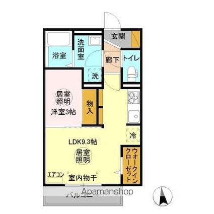 フォレストメゾン堀割[1LDK/33.61m2]の間取図