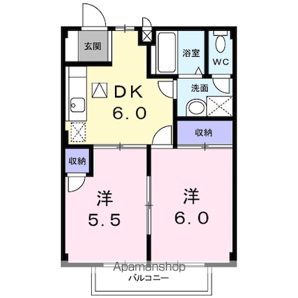 ネオ・２０００[2DK/40.04m2]の間取図