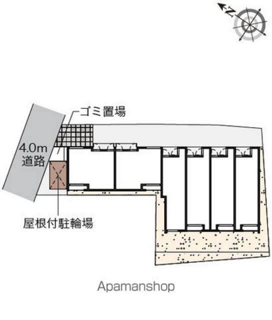 クレイノルーチェ　ガジン[1K/22.75m2]の配置図