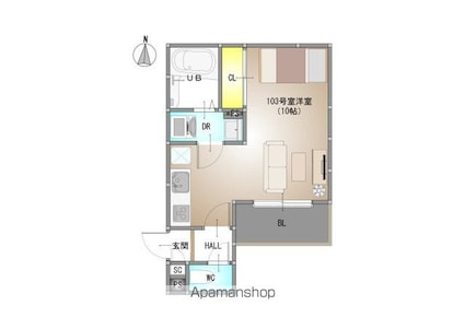 仮称）ＲＥＧＡＬＥＳＴ　奉還町４（レガリスト　ホウカンチョウフォ[1R/25.86m2]の間取図